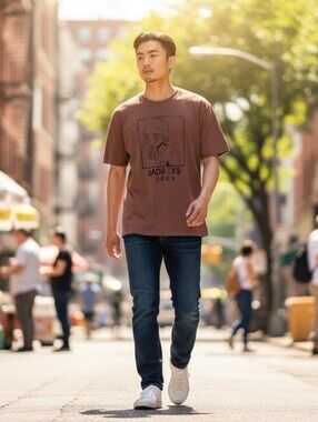 Rumwe Sad Boys Anime Brown Tee Shirt Size XL